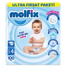 پوشک بچه مولفیکس مدل چسبی سایز 4 بسته 100 عددی
