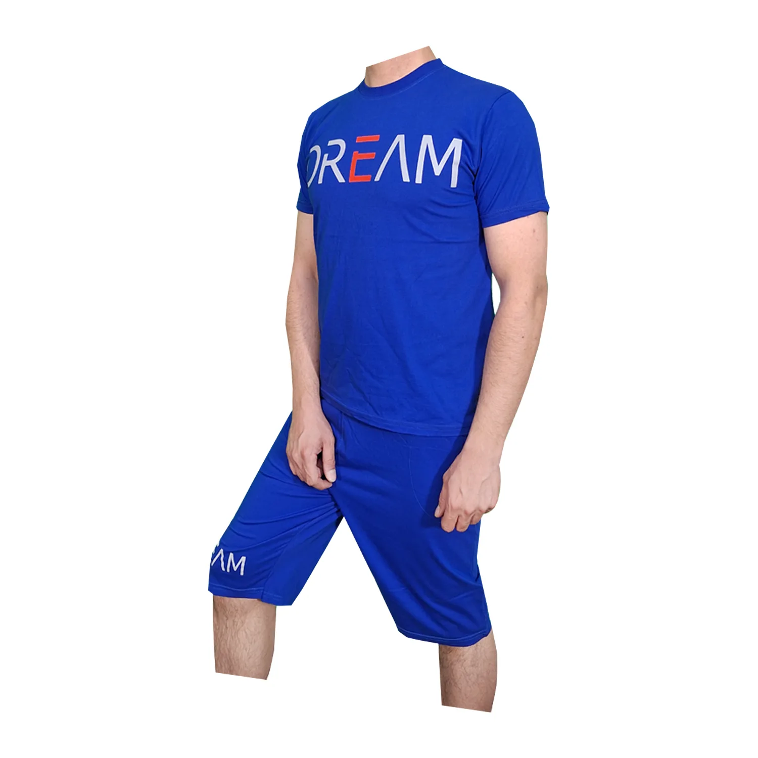 ست تیشرت و شلوارک مردانه طرح Dream کد 1565 رنگ آبی