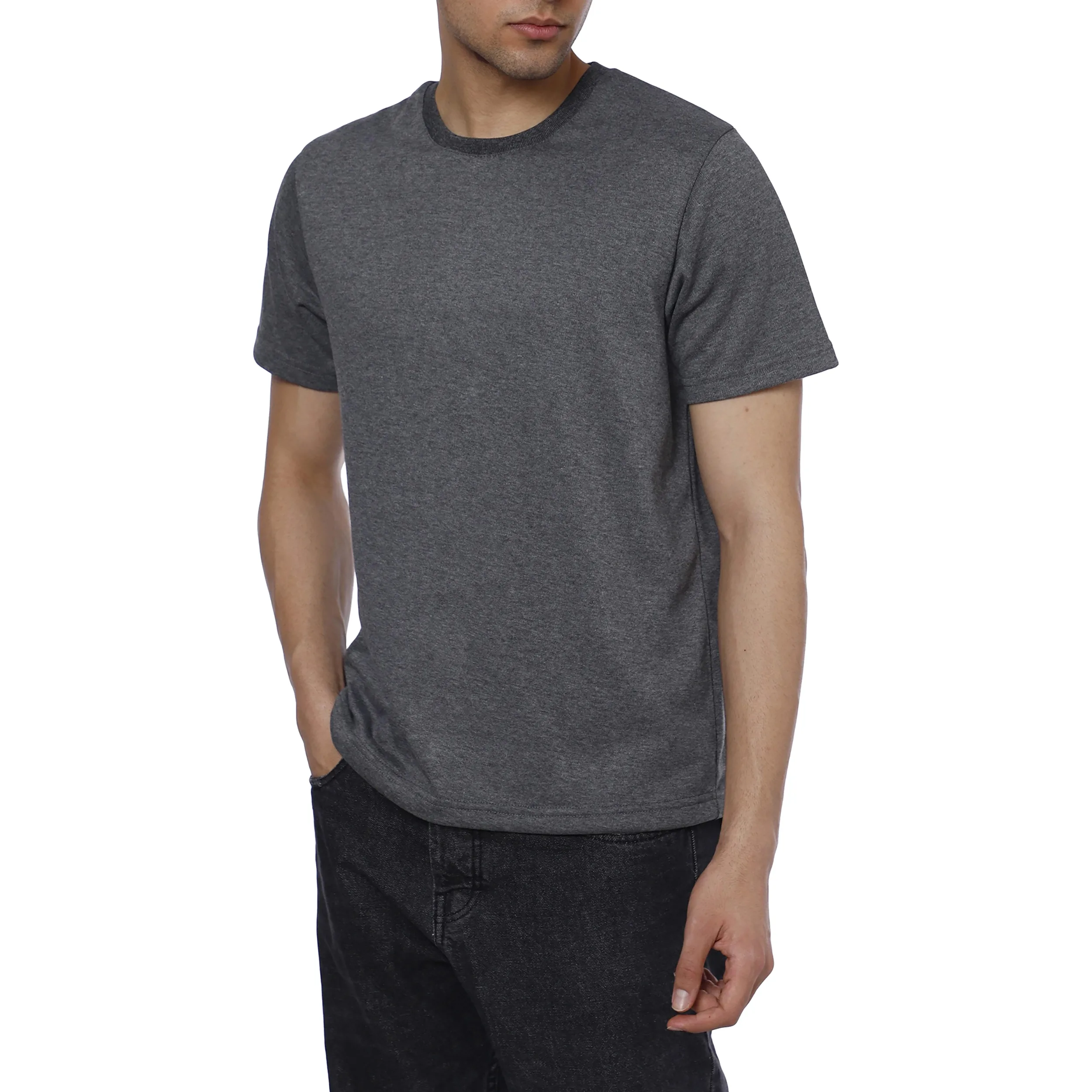 تی شرت آستین کوتاه مردانه ایزی دو مدل 0177 رنگ دودی