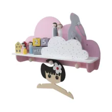 شلف دیواری اتاق کودک طرح ابر مدل MKids52-Pink