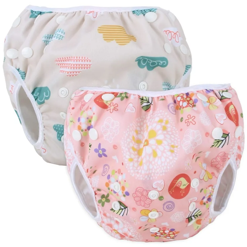 ست شورت مخصوص شنای کودک تیامای طرح ابری و گل و بلبل بسته 2 عددی