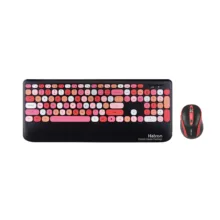 کیبورد و ماوس بی سیم هترون مدل HKCW350، سوییچ ممبران، Full-Size