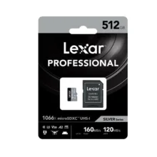 کارت حافظه microSDXC لکسار مدل 1066X کلاس A2 استاندارد UHS-U3 سرعت 160MBps ظرفیت 512 گیگابایت