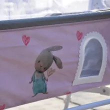 گهواره نوزاد شادی مدل مخمل طرح خرگوش و قلب