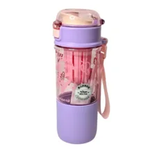 قمقمه ورزشی مدل لیوان دار گنجایش 0.6 لیتر