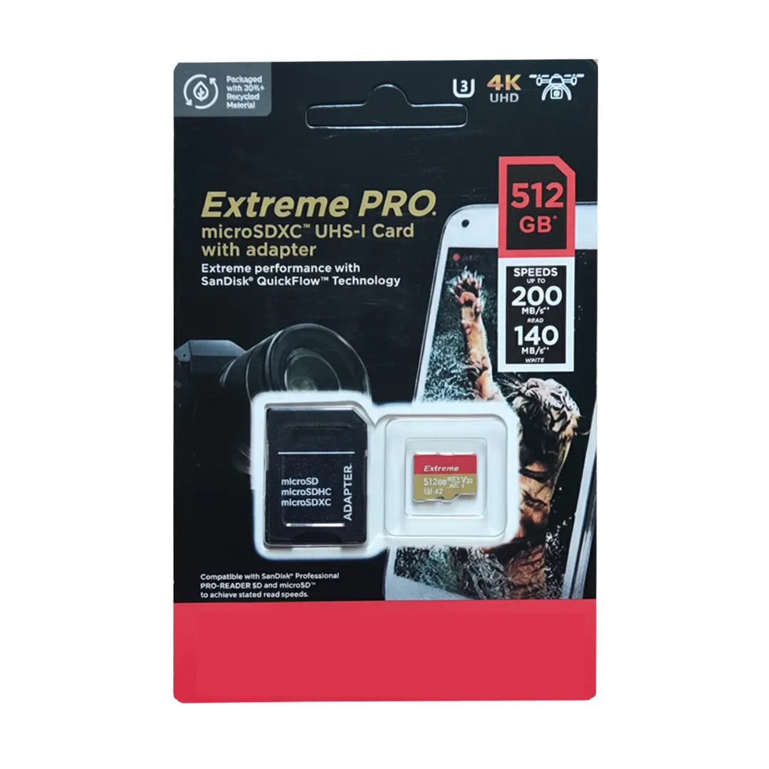 کارت حافظه microSDXCمدل Extreme کلاس A2 استاندارد UHS-I U3 سرعت 200MBps ظرفیت 512 گیگابایت