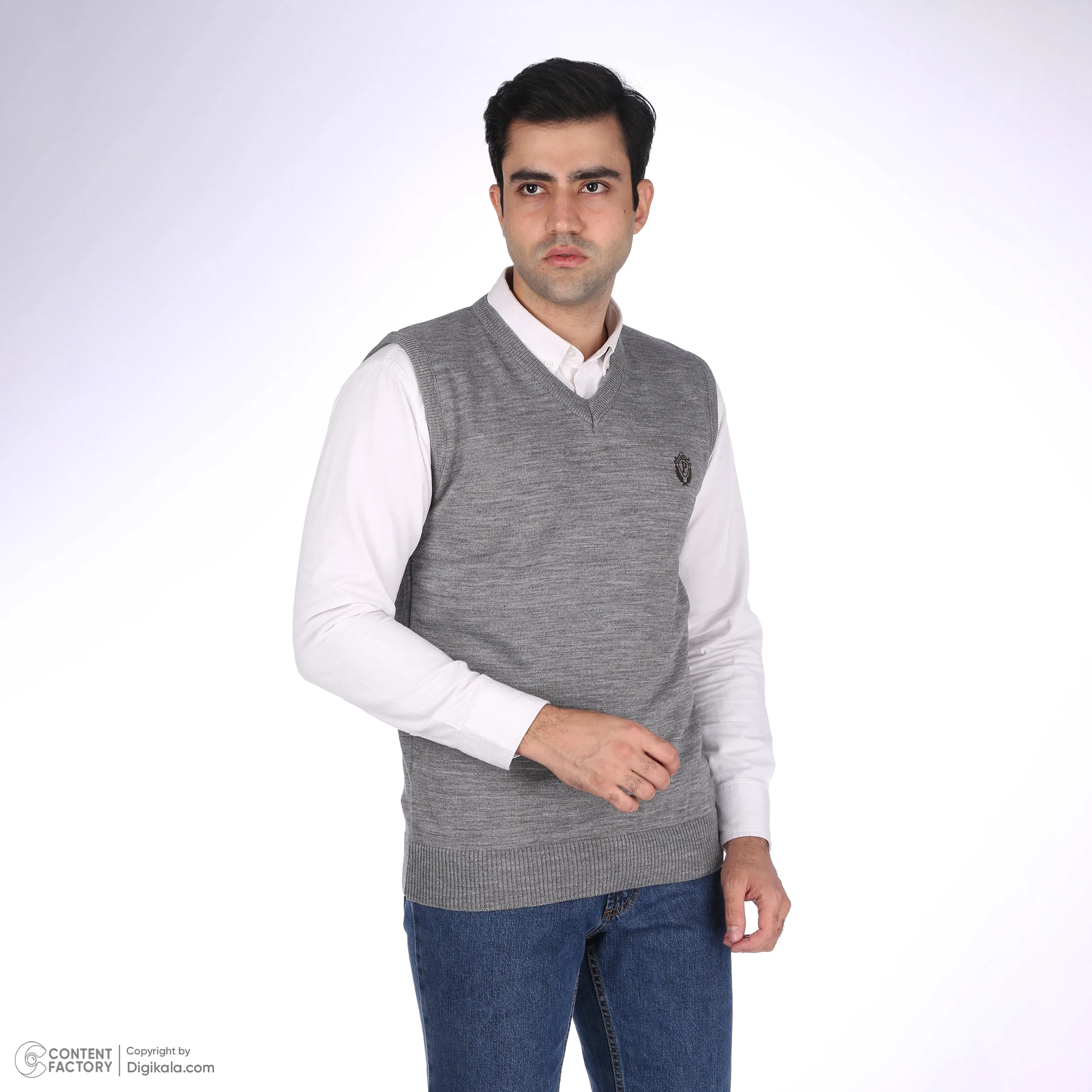 ژیله مردانه تریکو پاییزان مدل J700 ملانژ