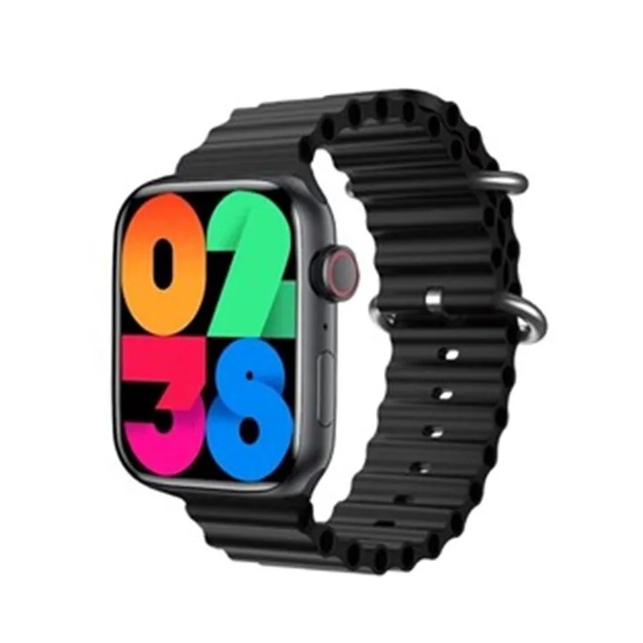 ساعت هوشمند مدل WISME-6 دارای قابلیت کنترل سطح اکسیژن خون و مکالمه از طریق بلوتوث با بند سیلیکونی به همراه هندزفری