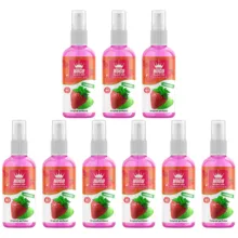 اسپری خوشبو کننده خودرو هوگو مدل توت فرنگی کد 010 حجم 50 میلی لیتر بسته 9 عددی