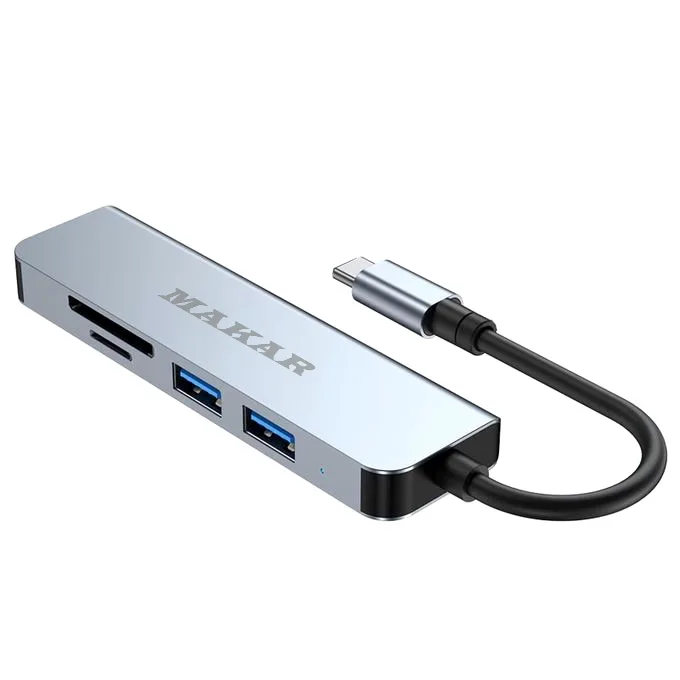هاب و کارت خوان 5 پورت USB-C ماکار مدل 5in1 MK-HU235-C