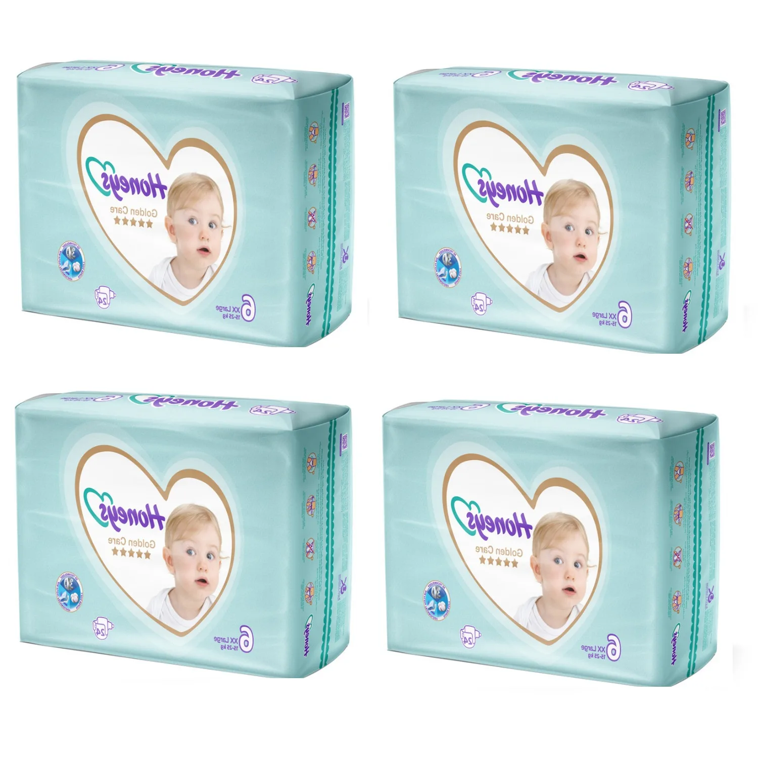 پوشک بچه هانیز مدل دابل سایز 6 مجموعه 4 عددی