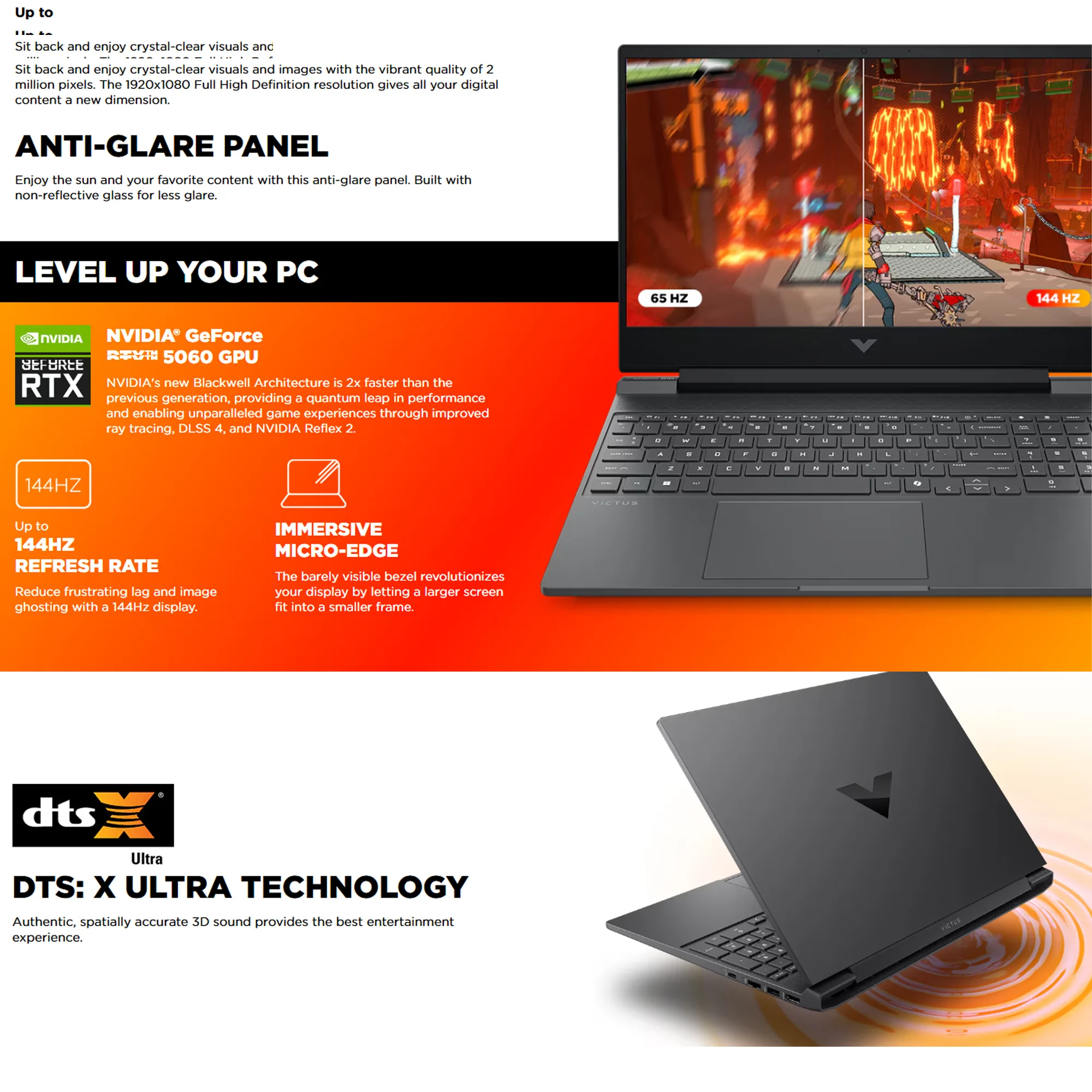 لپ تاپ 15.6 اینچی اچ‌ پی مدل Victus 15t FA200-Core 7 240H-64GB DDR5 4800MHz-1TB SSD-RTX5060 8GB-FHD 144Hz-W - کاستوم شده