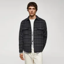 کت پاییزه مردانه مانگو مدل WOOL BLEND