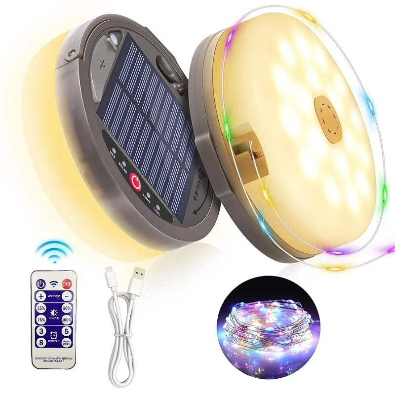 چراغ اضطراری کمپینگ لایت مدل SOLAR PANEL20 با نور چند رنگ