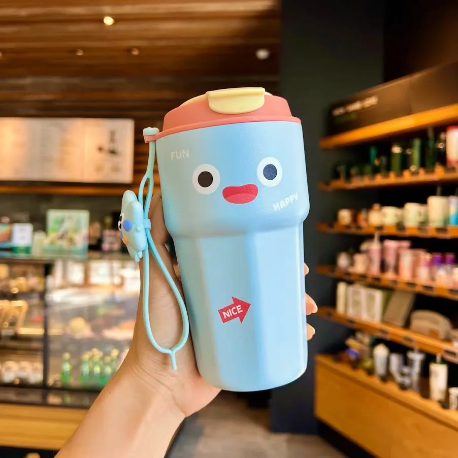 ماگ سفری مدل Happy بند عروسکی گنجایش 0.45 لیتر