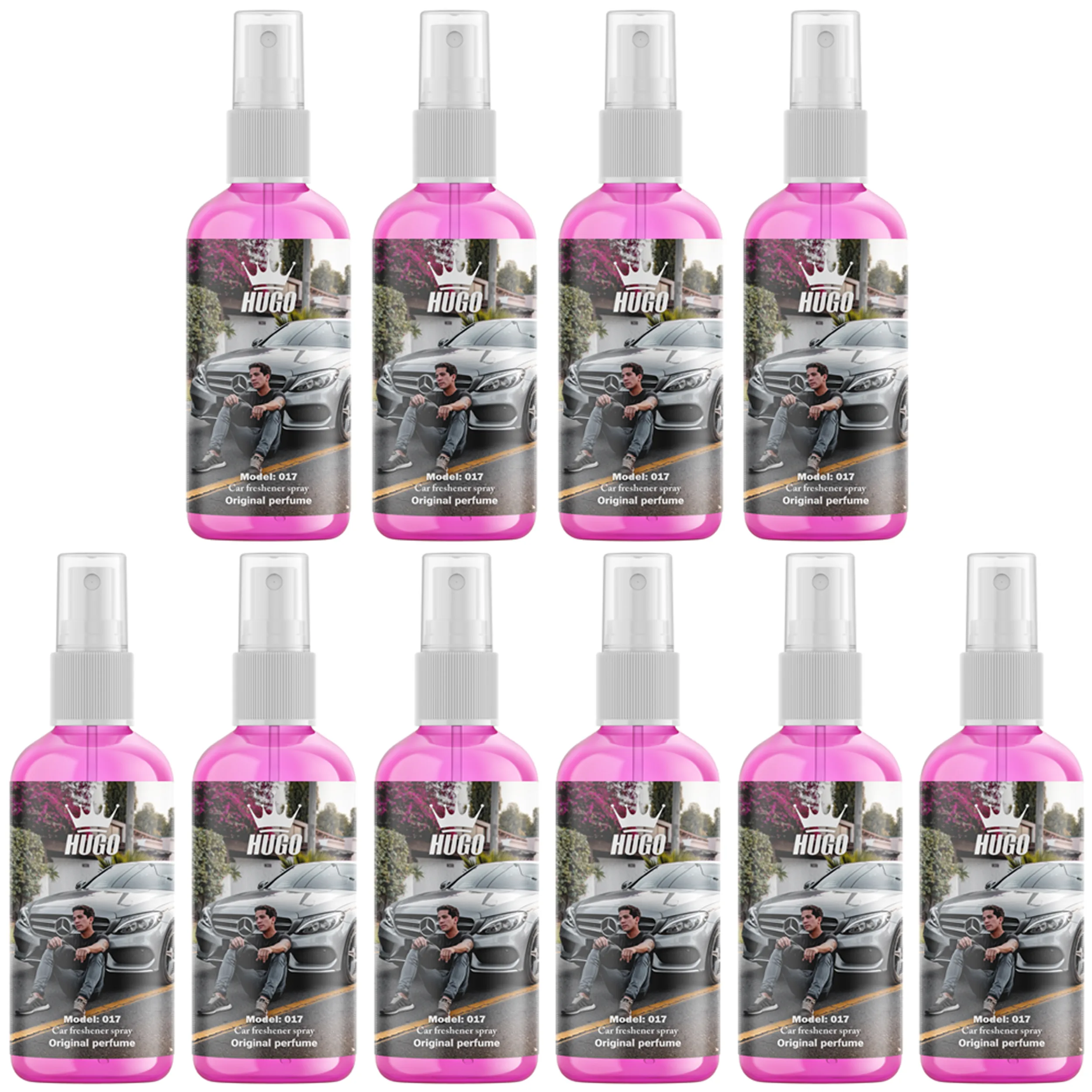 اسپری خوشبو کننده خودرو هوگو مدل 017 با رایحه Perfume حجم 50 میلی لیتر بسته 10 عددی