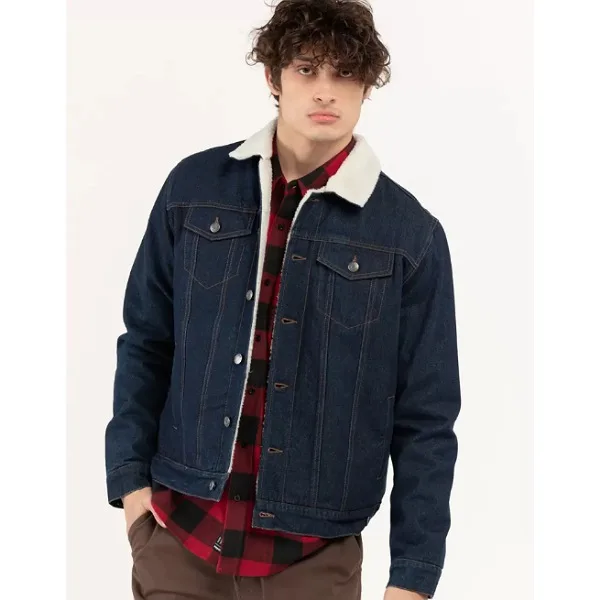 کت جین مردانه پیریمارک مدل داخل خزدار کد 84130