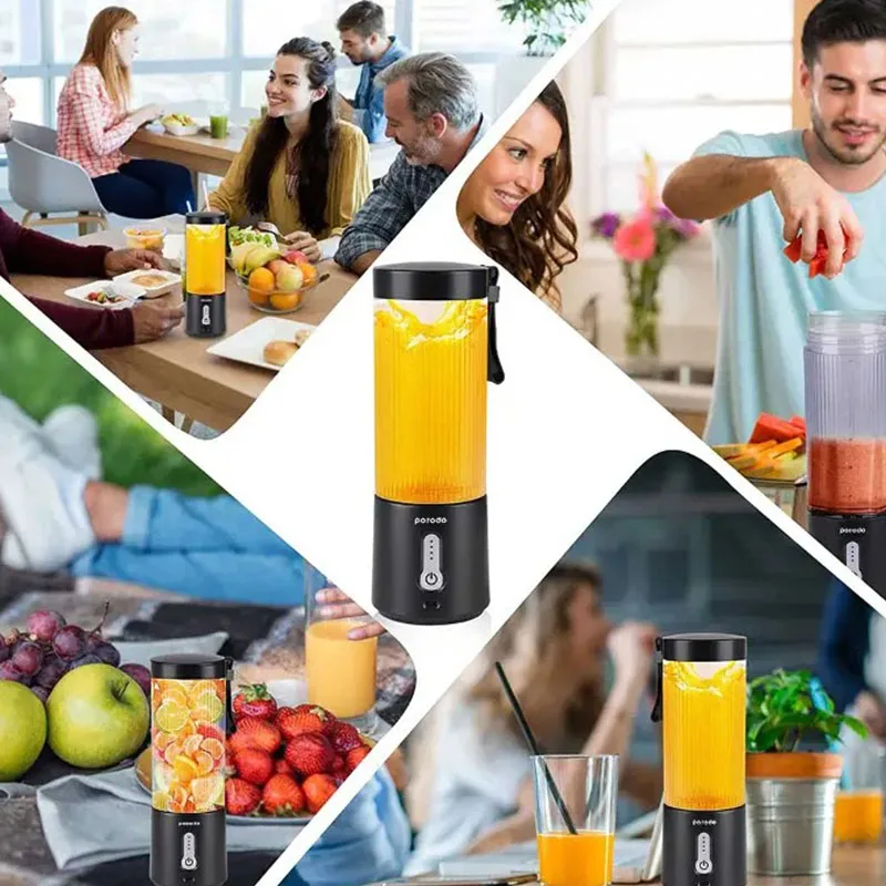 شیکر قابل حمل مدل LIFESTYLE portable Blender with extra Botton lid 4PD-LFST017-BK