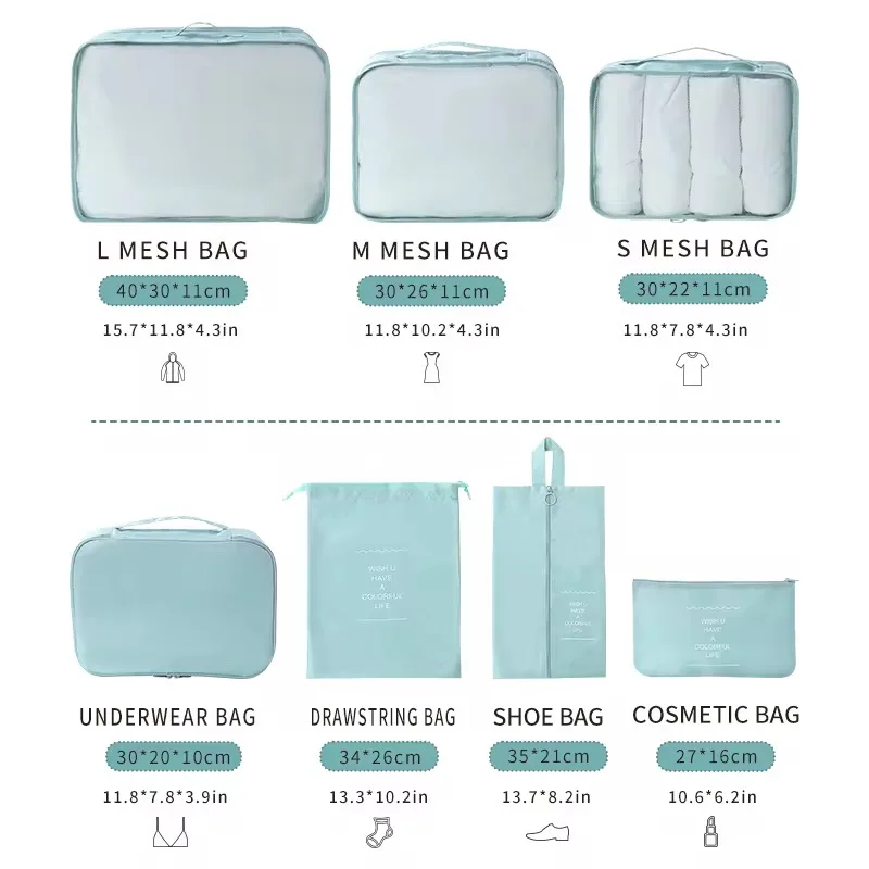 نظم دهنده ساک و چمدان تراول مدل 002 مجموعه 10 عددی