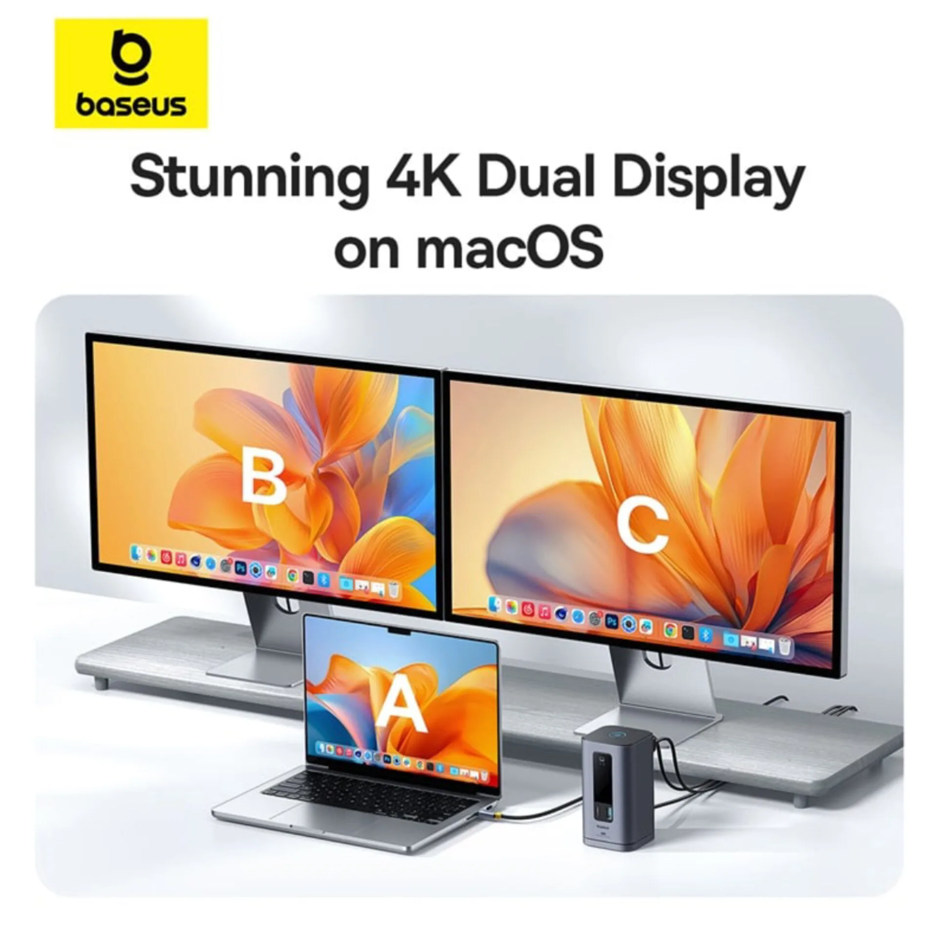 هاب 10 پورت USB-C بیسوس مدل BS-OH174 به همراه کابل USB-C
