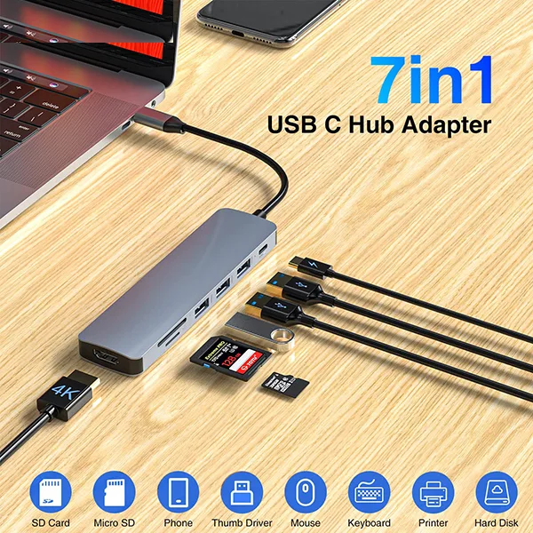 هاب 7 پورت USB-C مدل HB036