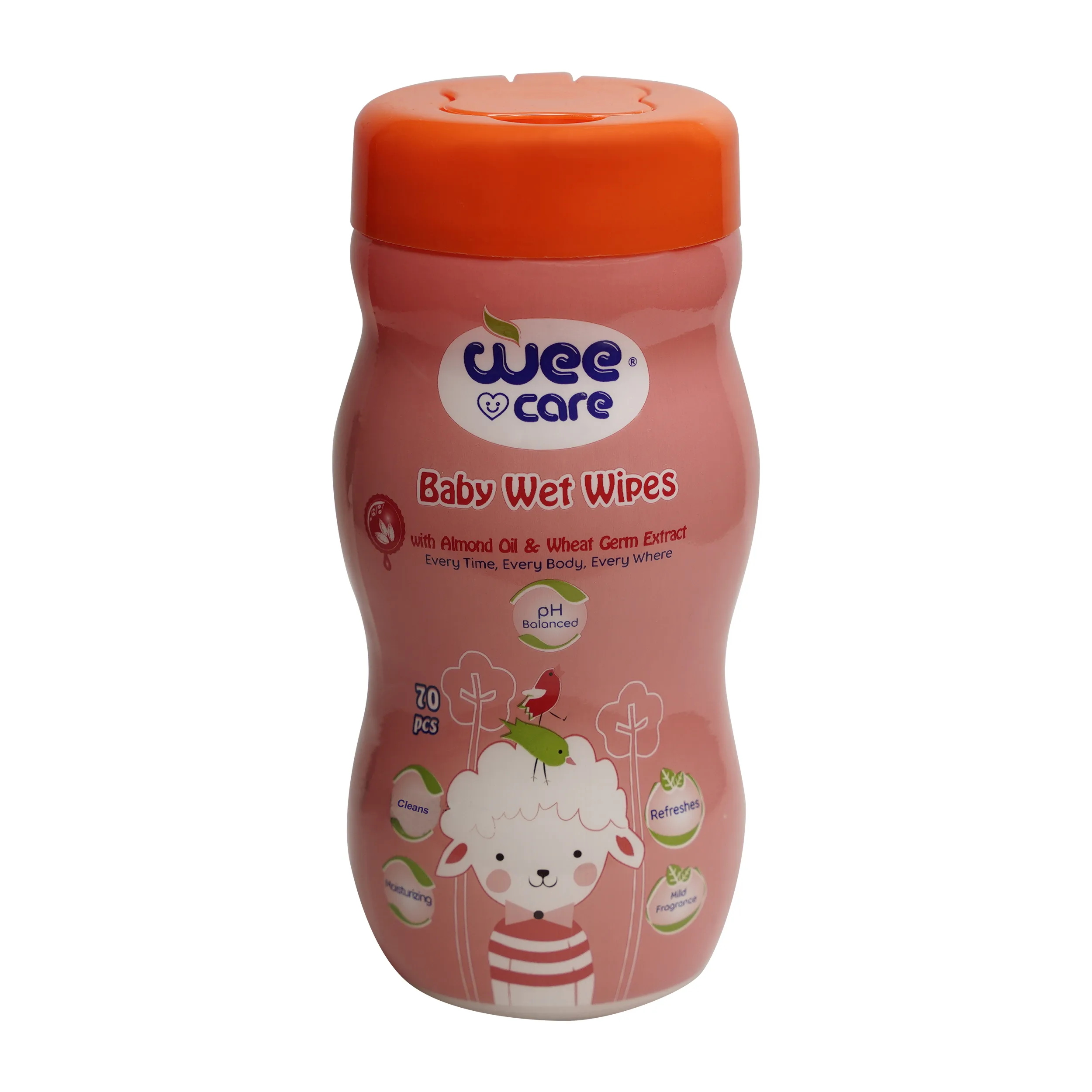 دستمال مرطوب کودک وی کر مدل HERBAL ORIGIN 4-EXTRACT چهار بسته 70 عددی