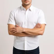 پیراهن آستین کوتاه یقه برگردان مردانه ابراف مدل رایان