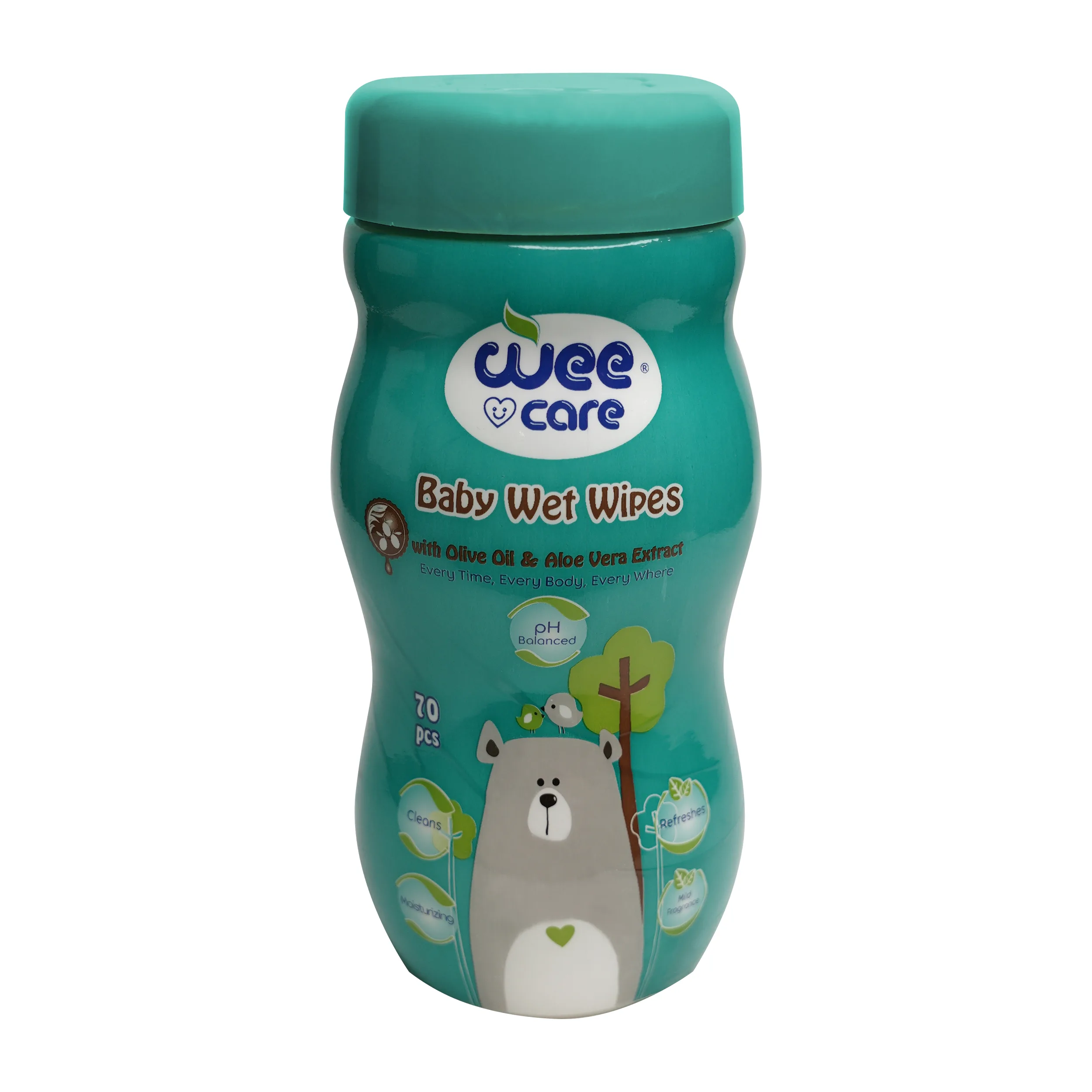 دستمال مرطوب کودک وی کر مدل HERBAL ORIGIN 4-EXTRACT چهار بسته 70 عددی