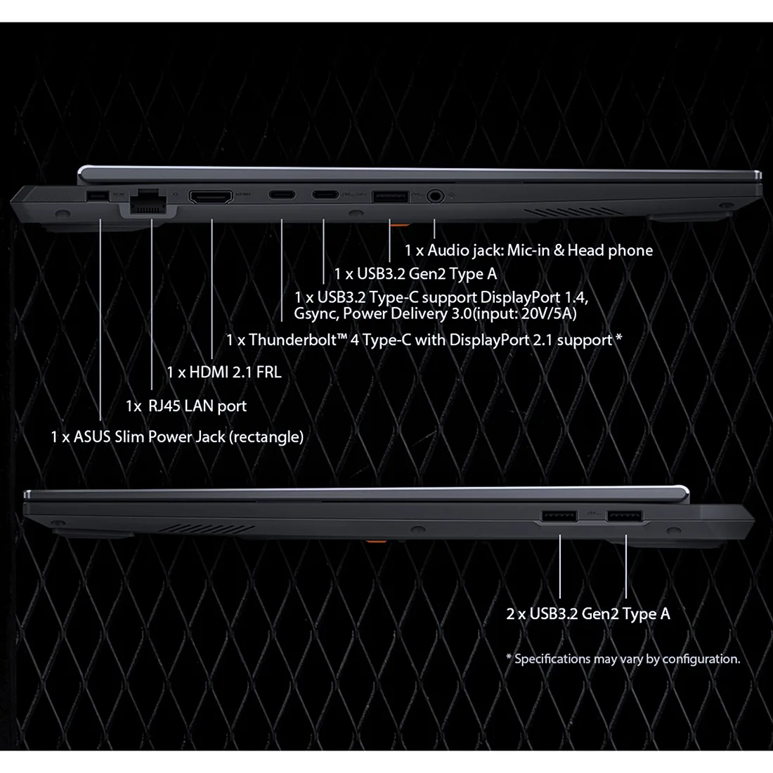 لپ تاپ 16 اینچی ایسوس مدل TUF Gaming F16 FX608JMR-RV030-i7 14650HX-64GB DDR5 5600MHz-1TB SSD-RTX5060 8GB-FHD 165Hz - کاستوم شده