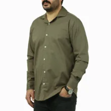 پیراهن آستین بلند یقه انگلیسی مردانه مدل کتان کد ۱۲۰۴۹۳۱