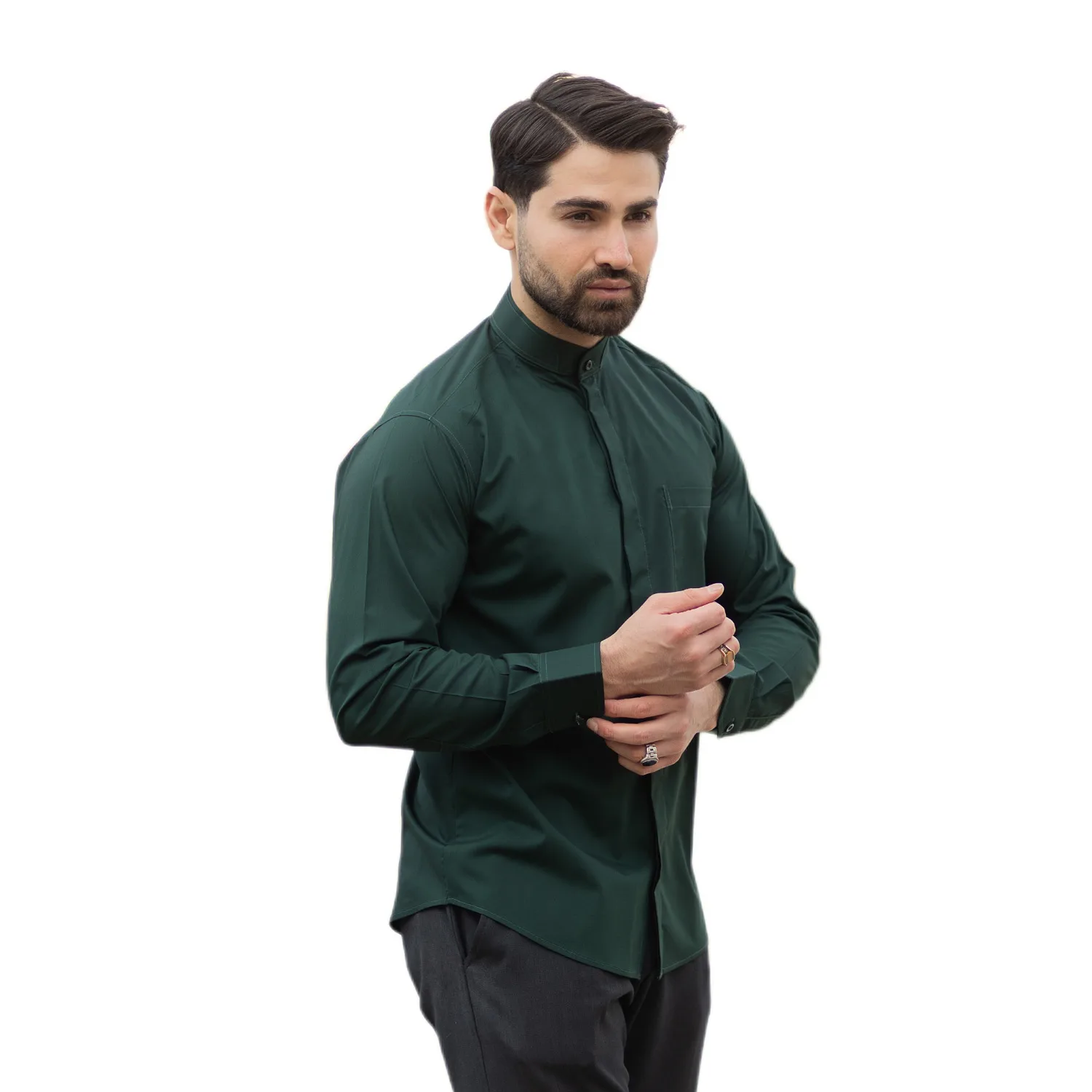 پیراهن آستین بلند یقه دیپلمات مردانه مدل S105