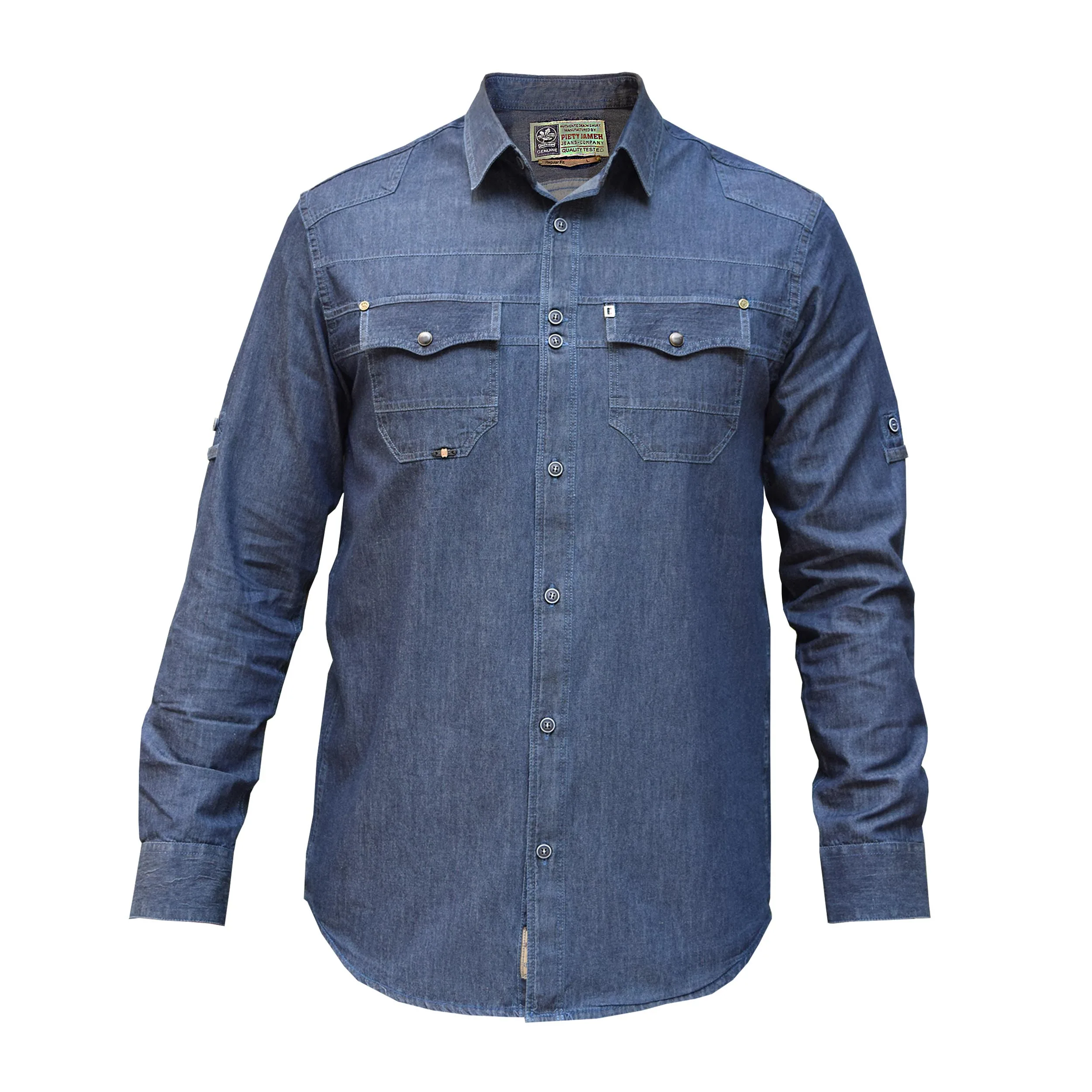 پیراهن آستین بلند مردانه پایتی جامه مدل جین دو جیب کد 16459224