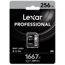 کارت حافظه SDXC لکسار مدل Professional کلاس 10 استاندارد UHS-II U3 سرعت 250MBps ظرفیت 256 گیگابایت