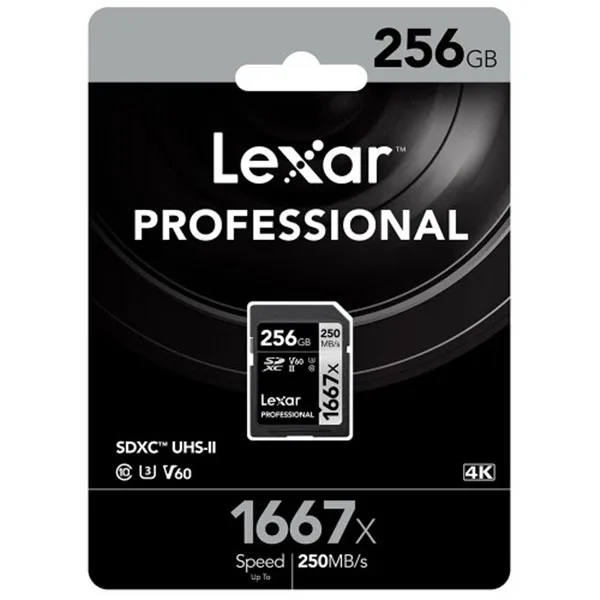 کارت حافظه SDXC لکسار مدل Professional کلاس 10 استاندارد UHS-II U3 سرعت 250MBps ظرفیت 256 گیگابایت