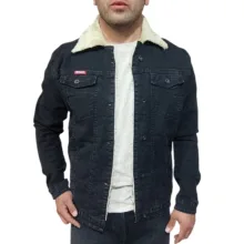 کت پاییزه مردانه مدل جین خزدار کد zo.zrd