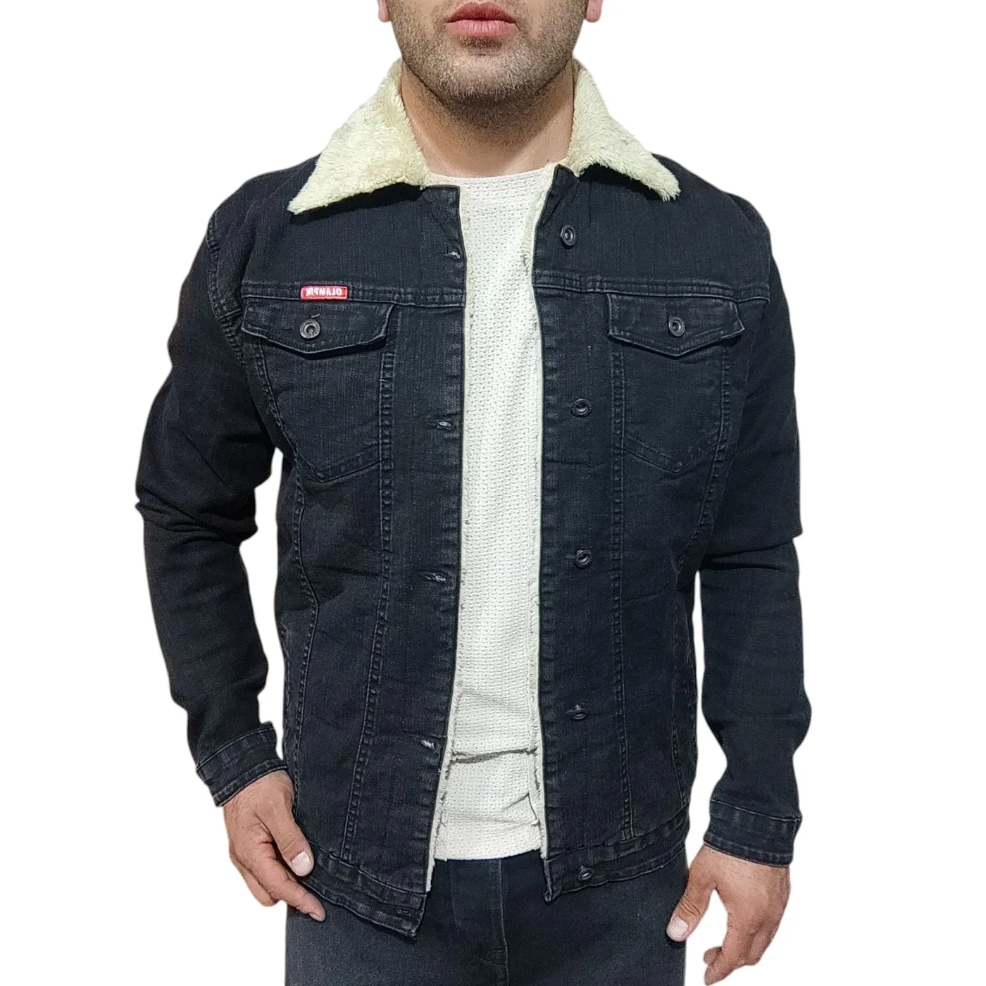 کت پاییزه مردانه مدل جین خزدار کد zo.zrd