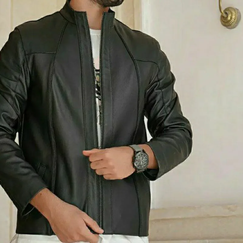 کت چرم مردانه چرم آفتاب مدل R520