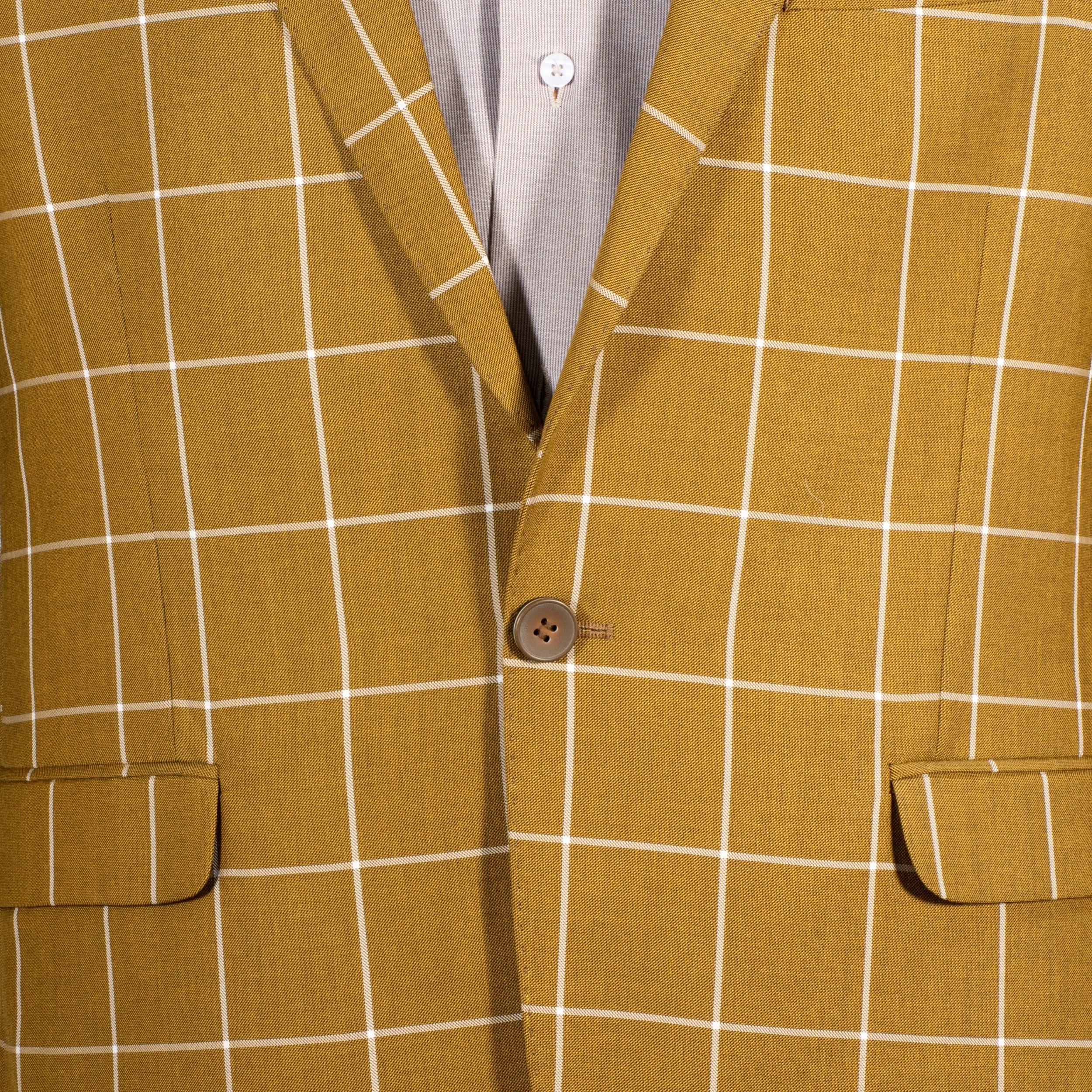 کت تک مردانه مدل MUSTARD CHECK