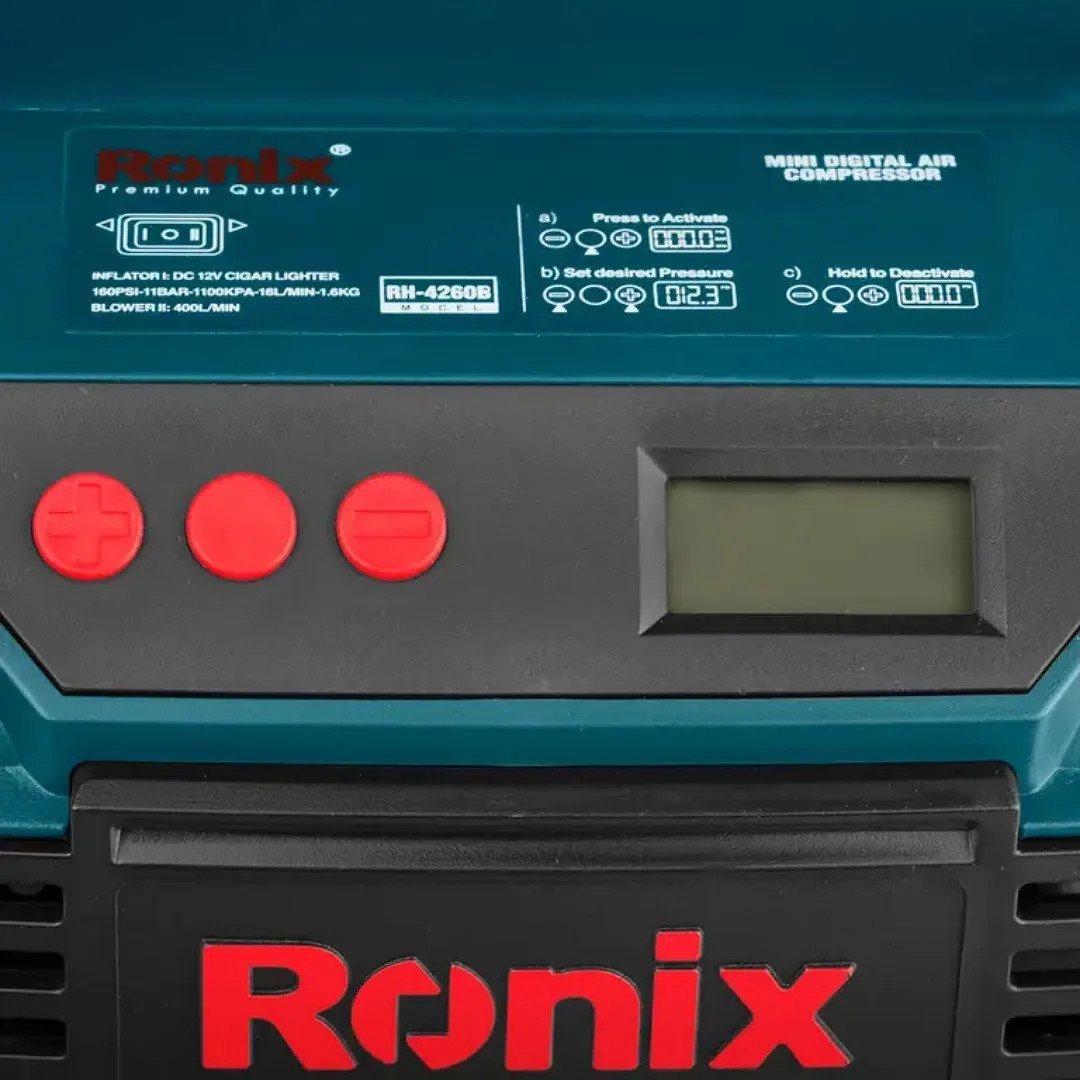 کمپرسور باد سه کاره دیجیتال فندکی 12 ولت رونیکس مدل RH_4260B