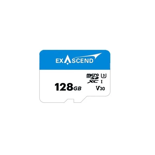 کارت حافظه microSD اکساسند مدل es128 کلاس 10 استاندارد UHS-I U3 سرعت 90MBps ظرفیت 128 گیگابایت