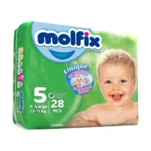 پوشک کودک مولفیکس  مدل xlarge سایز 5 دو بسته 28 عددی