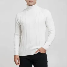 پلیور یقه ایستاده مردانه مدل ستون دار