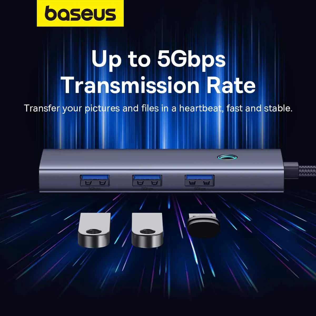 هاب 5 پورت USB-C بیسوس مدل UltraJoy Series BS-OH149