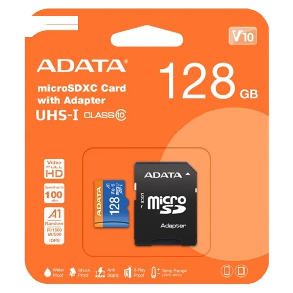کارت حافظه microSDHD ای دیتا مدل Premier کلاس 10 استاندارد UHS-I U1 سرعت 100MBps ظرفیت 128 گیگابایت