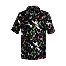 پیراهن آستین کوتاه یقه برگردان مردانه مدل هاوایی دلفین کد H-D-M