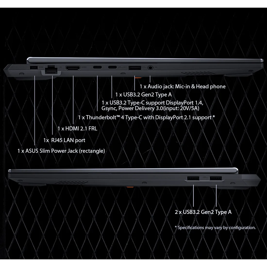 لپ تاپ 16 اینچی ایسوس مدل TUF Gaming F16 FX608JMR-F16I75060-i7 14650HX-64GB DDR5 5600MHz-1TB SSD-RTX5060 8GB-FHD 165Hz-W - کاستوم شده