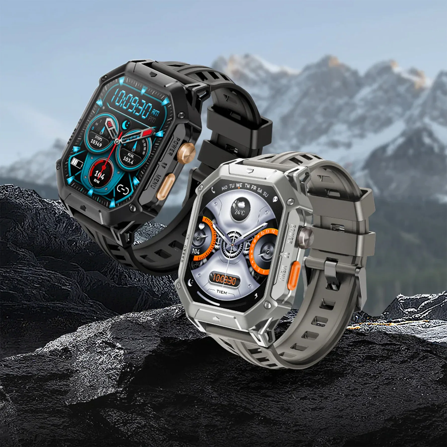 ساعت هوشمند 52 میلی‌متری هایلو مدل IRON N1 با بند سیلیکونی