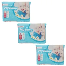پوشک کودک مای بیبی مدل Max Care سایز 3 سه بسته 38 عددی