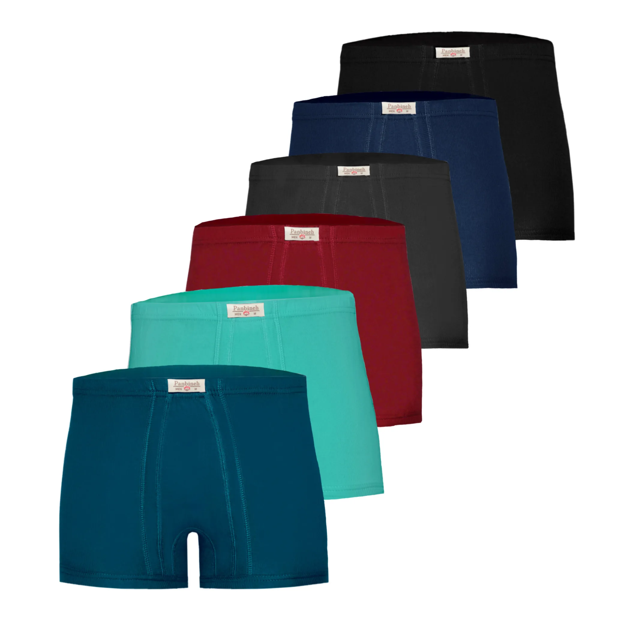 ست شورت و زیرپوش مردانه پنبینه مدل صادراتی مجموعه 6 عددی