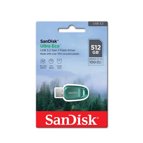 فلش مموری سن دیسک مدل ECO USB3.2 ظرفیت 512 گیگابایت